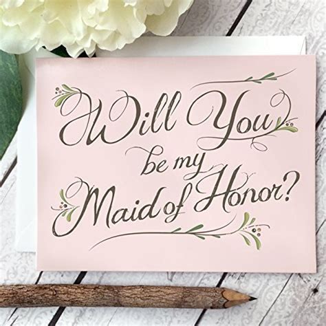 Pink Maid Of Honor Card Rustic Romantic Maid Of Honor