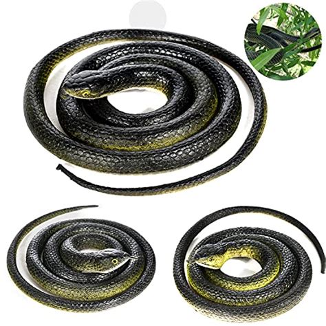 Gina Neil 3 Pieces Large Realistic Rubber Snakes Halloween Scary Toy