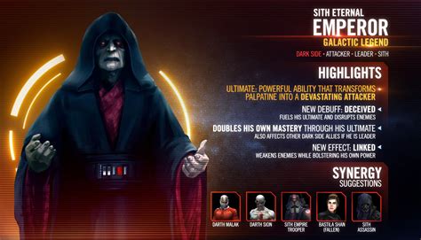 Developer Insight Sith Eternal Emperor — Star Wars Galaxy Of Heroes Forums