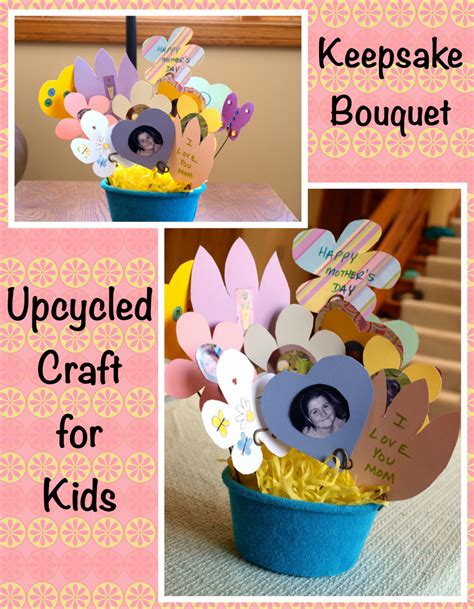 Guide to upcycling common collectibles. Upcycled Crafts for Kids — Keepsake Bouquet | FeltMagnet