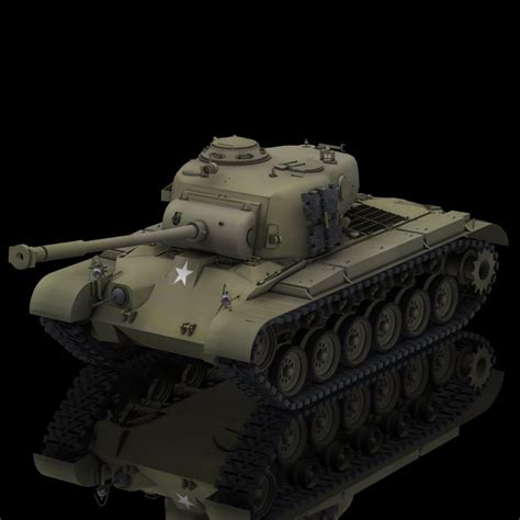 Pershing M26 Tank Poser 3d Model Rigged Obj Pz3 Pp2 Pdf