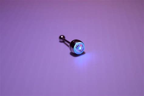 led light up tongue piercing glow rave tongue ring ebay