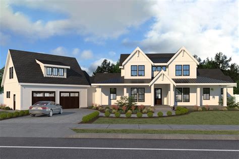 Here we have a garage with 2 working doors to park your vehicles in and a working light. Beautiful 3-Bed Modern Farmhouse Plan with Angled Garage ...