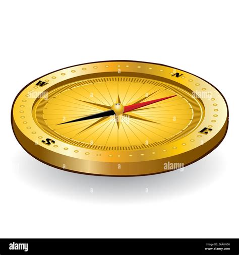 Gold Compass Icon On White Stock Vector Image And Art Alamy
