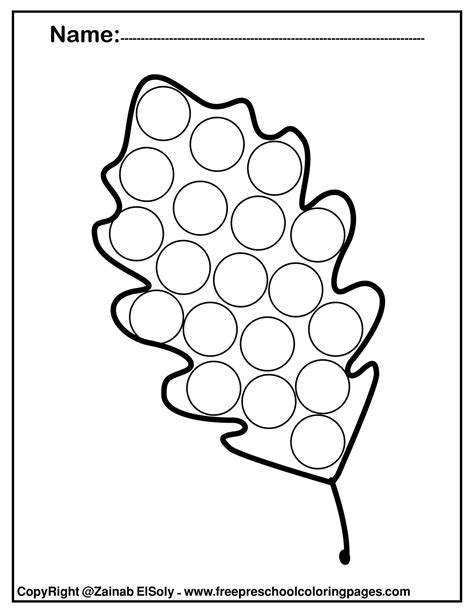 This is such a fun no prep preschool worksheets. free autumn leaves fall do a dot marker coloring pages ...