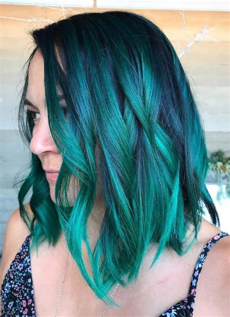 Blue Hair Turning Green 12 Cute Hairstyle Ideas For Medium Length
