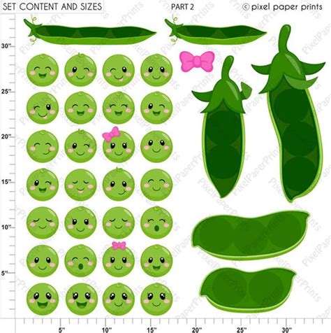 Peas In A Pod Clipart Clip Art And Digital Paper Set Etsy Owl Clip