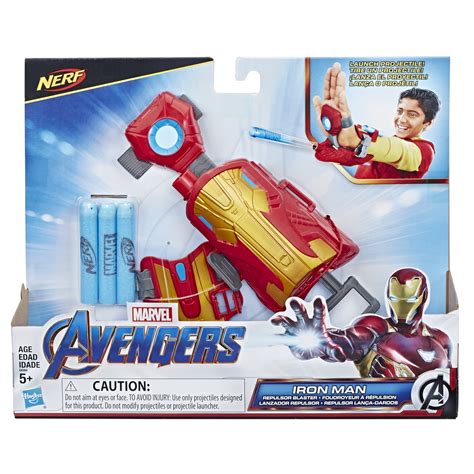 Marvel Avengers Iron Man Blast Repulsor Gauntlet Toy With Nerf Darts