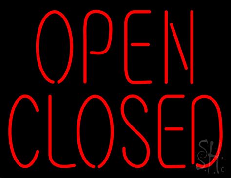 Open Closed Led Neon Sign 24 X 31 Inches Clear Edge Cut Acrylic Backing With Dimmer Bright