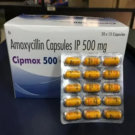 Cipmox Amoxicillin 500mg Capsules Manufacturer Cipla Ltd 15 Caspules
