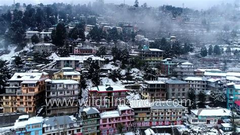 Winter Wonderland Reckong Peo Aerial View Of Kinnaur District In