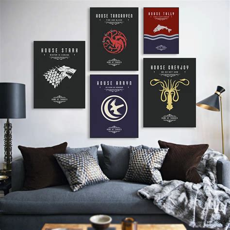 Game Thrones A3 Movie Tv Poster Vintage Wall Art Canvas Prints Living