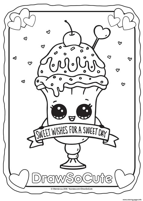 Starbucks coloring pages to print. Draw so Cute Coloring Pages - 4 - D - Sundae Coloring Page ...