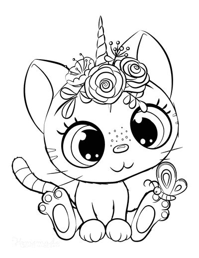 Free Cat Coloring Pages for Kids & Adults