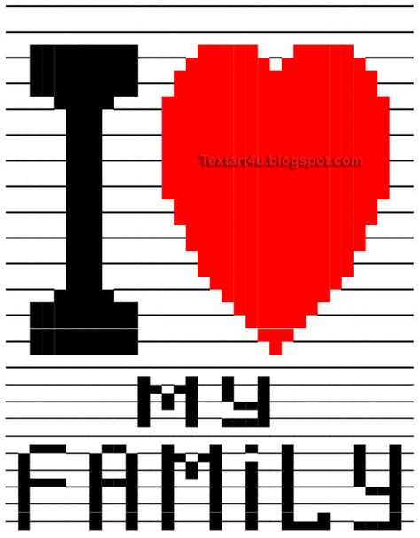 Copy and paste text symbol letters to use with any browser or desktop and mobile application. I Love My Family Copy Paste Text Art | Cool ASCII Text Art 4 U