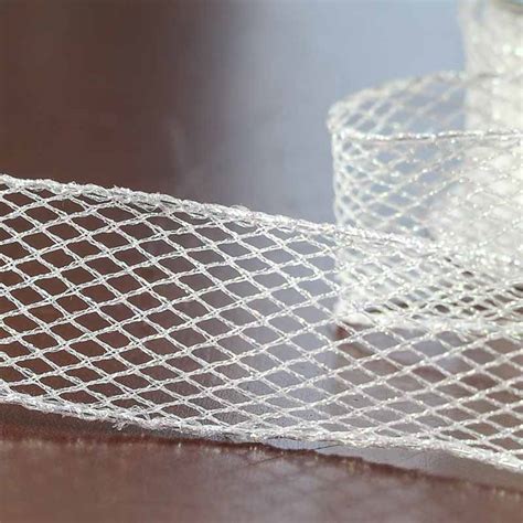 White Iridescent Mesh Wired Ribbon Factory Direct Craft