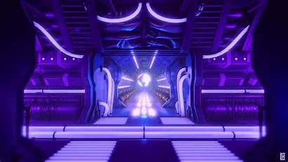 Sci Fi Corridor Tunnel Spaceship Station Glow