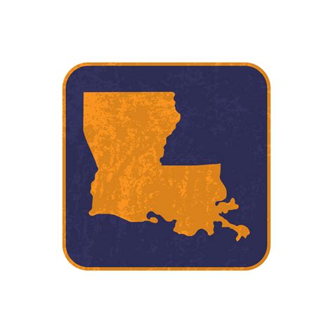 Louisiana State Map Square With Grunge Texture Vector Illustration