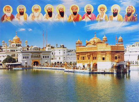 Golden Temple Of Amritsar With Ten Gurus X Inches Unframed