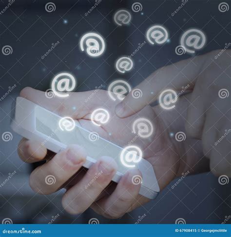 Hand Touching Smartphone Technologyconcept Stock Image Image Of