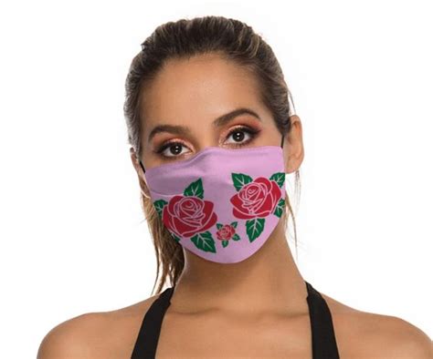 Pink Red Roses Face Masks Cute Flowers Dust Mask Adults Etsy Rose