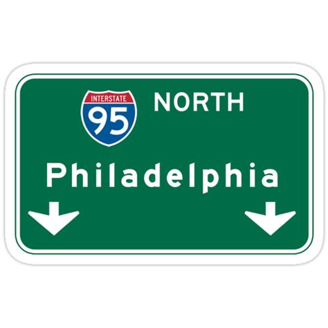 Philadelphia Pa Road Sign Usa Stickers By Worldofsigns Redbubble