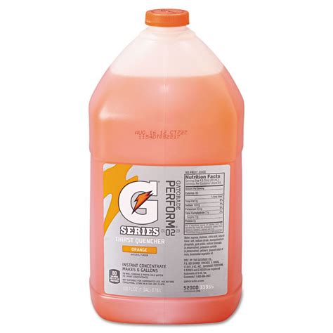 Gatorade Liquid Concentrate Orange One Gallon Jug 4carton