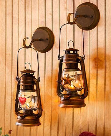 This isimage shows the perfect combo of wall paper creative use & modern living interiors. Old-Fashioned Country Wall Lanterns | Country house decor, Primitive decorating country, Wall ...