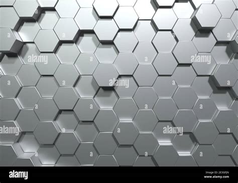 Silver Hexagon Honeycomb Movement Background Grey Abstract Art And