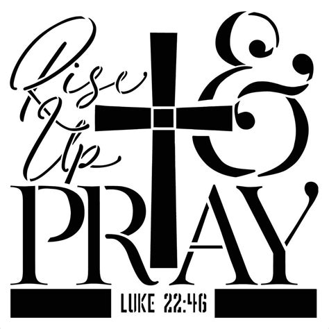 Rise Up And Pray Stencil By Studior12 Diy Faith Cross Home Decor Luk