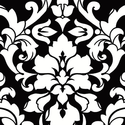 Damask Wallpaper Black And White Contemporary Wallpaper
