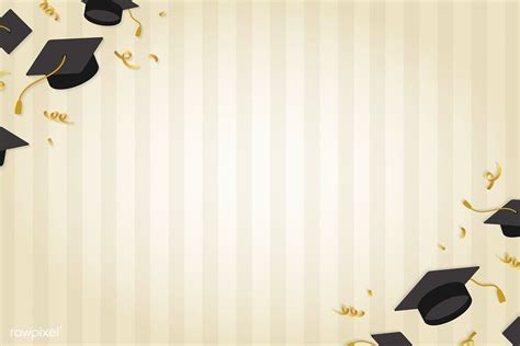 Graduation Background With Mortar Boards Vector Free Image By