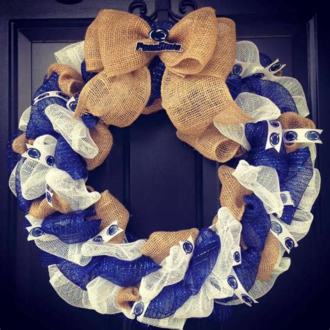 Custom Made Collegiate Wreath Penn State Etsy Collegiate Wreath