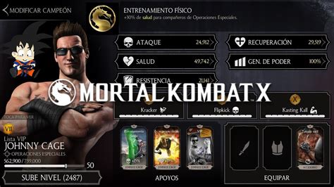 Mortal Kombat X Android Level Up Subiendo De Nivel Johnny Cage Lista