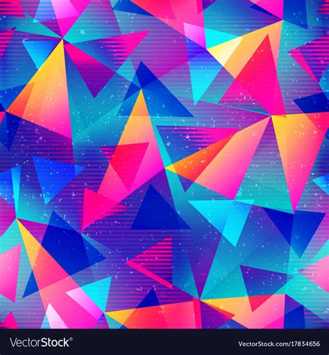 Rainbow Color Triangle Seamless Pattern Royalty Free Vector