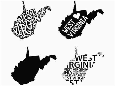 West Virginia 4 Designs Svg Dxf Png Eps Cricut Etsy