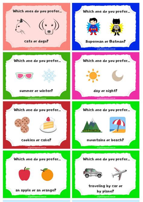 Which One Flashcards English4Good Grammar Practice Flashcards For