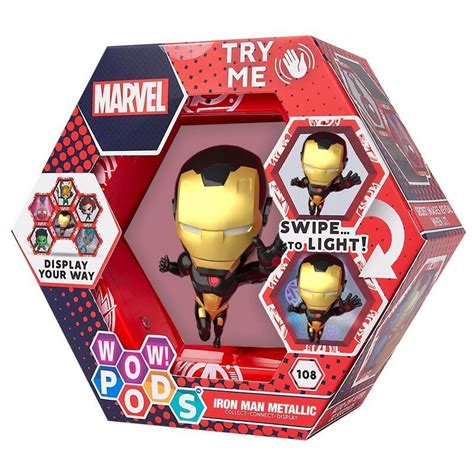De Toyboys Wow Pod Marvel Iron Man Gold Metallic Led Figure
