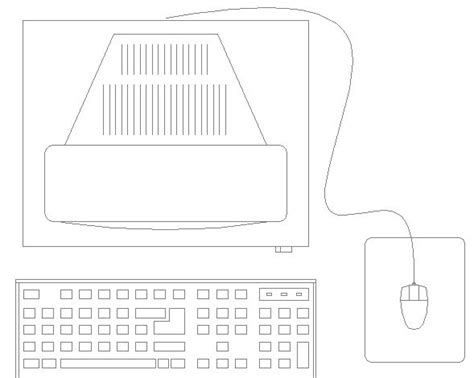 2d Elevation Design Of A Computerkeyboard And Mouse Dwg File Cadbull