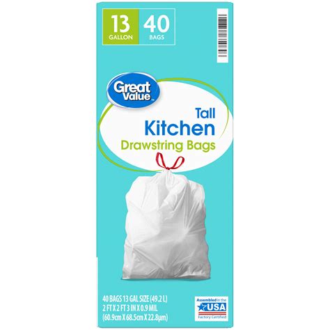 Great Value™ Tall Kitchen Trash Bags 13 Gallon 40 Bags