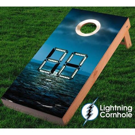 Lightning Cornhole Electronic Scoring Ocean And Moon Cornhole Board