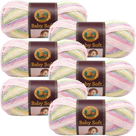 Lion Brand Baby Soft Yarn Circus Print Multipack Of 6