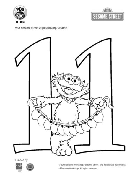 The Number 11 Coloring Page Kids Coloring Pbs Kids For Parents