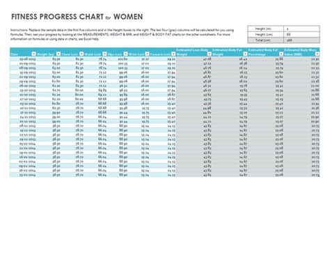 Printable Fitness Progress Chart Tutorial Pics