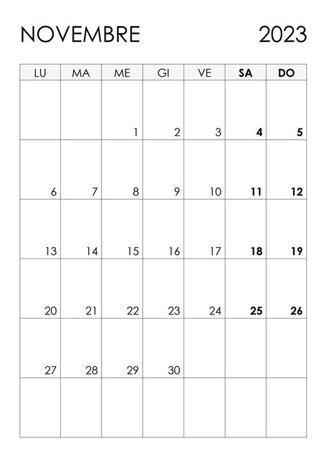 Calendario Di Novembre 2024