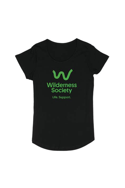 Life Support Green Logo Black T Shirt The Wilderness Society
