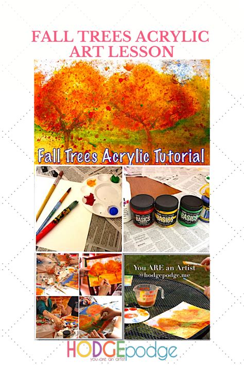 The Fall Tree Acrylic Art Lesson Is Shown In This Article It Shows How To