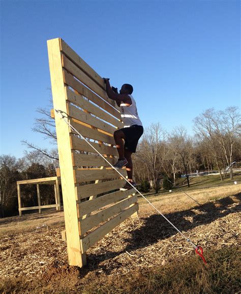 Diy Pallet Climbing Wall Backyard Obstacle Course Kids Obstacle