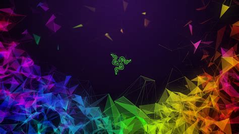 Wallpaper Abstract Gaming Gear Razer Low Poly Colorful Triangles