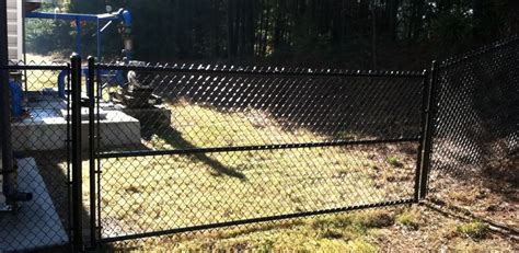 12 Wide Black Chain Link Swing Gate Accurate Fence Atlanta Fence